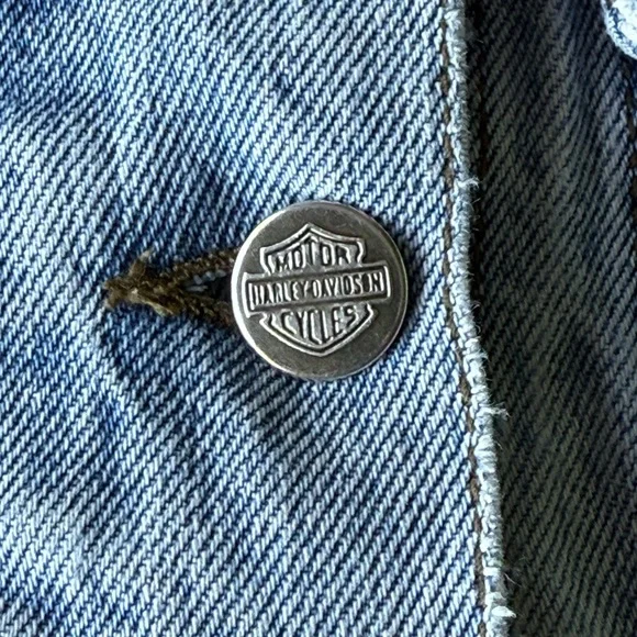 Vintage 90s Harley Davidson Denim Trucker Jacket, Women’s Small embroidered - Picture 9 of 12
